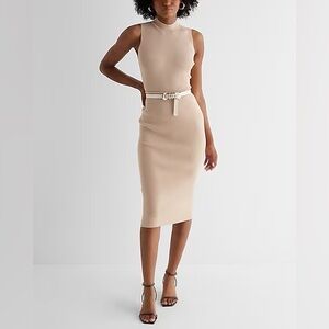 NWT Express thin Sweater Dress in light beige color size XL